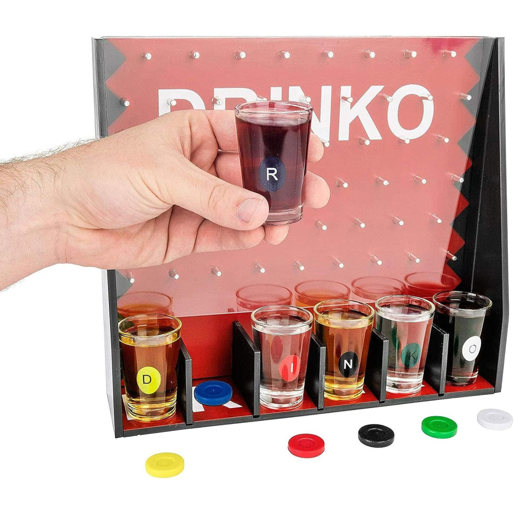 Joc de baut gravitational, pentru petreceri, pana la 6 jucatori, plastic si sticla, rosu [5]