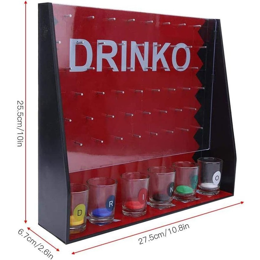 Joc de baut gravitational, pentru petreceri, pana la 6 jucatori, plastic si sticla, rosu [7]