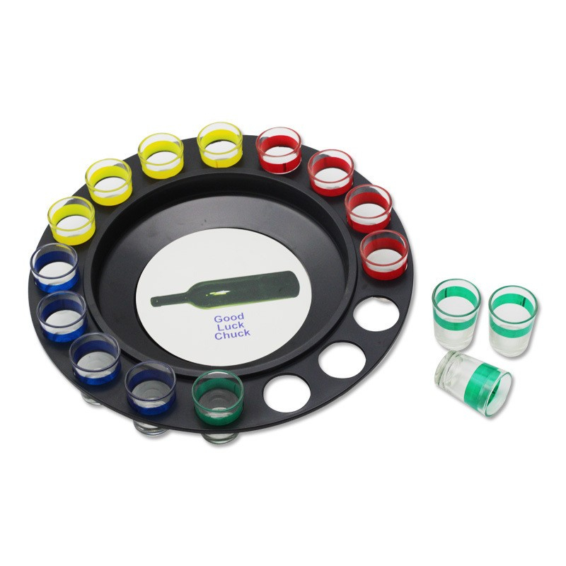 Joc de societate, Ruleta cu 16 pahare de shot din sticla, pentru petreceri, multicolor [3]