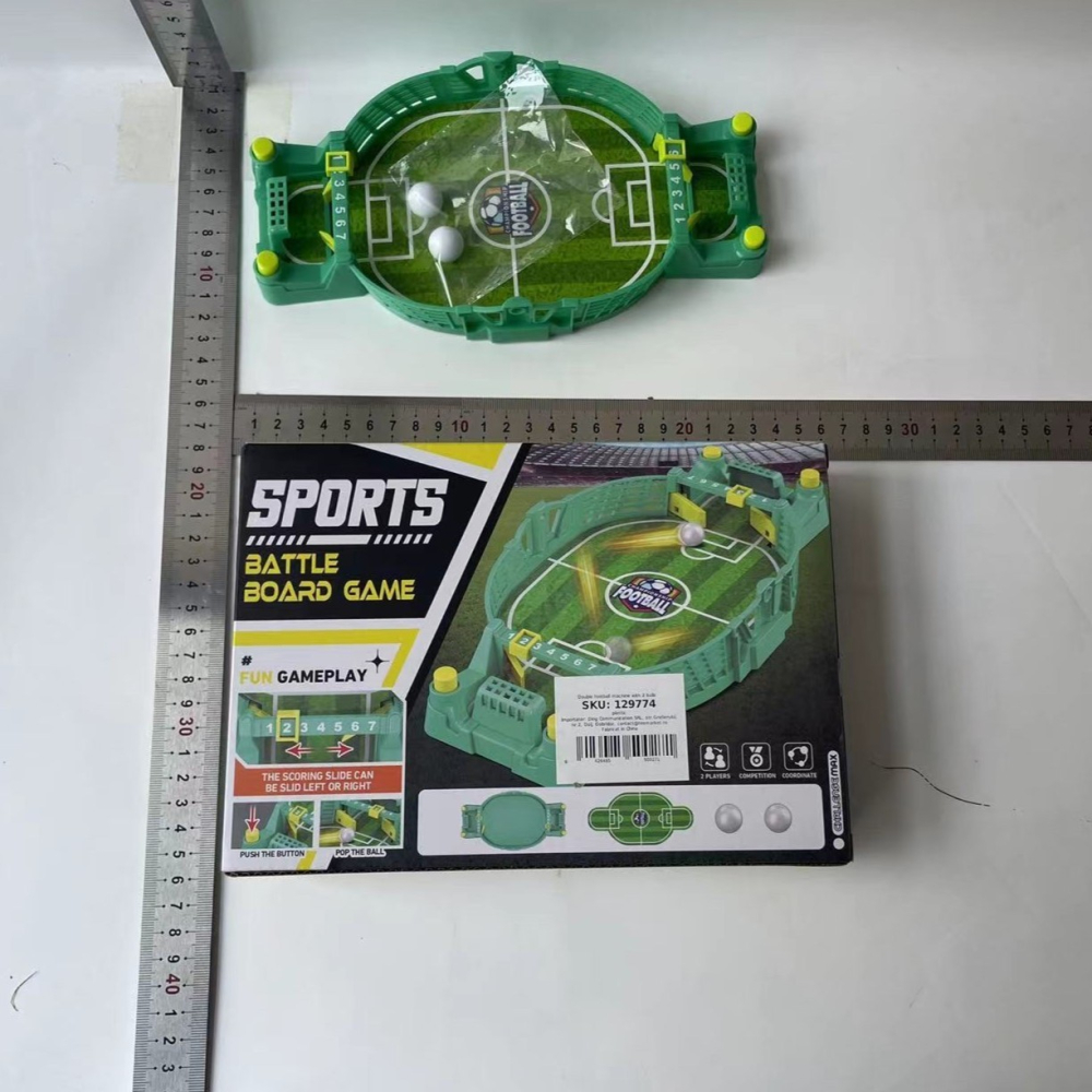 Joc fotbal de masa interactiv, cu 2 mingi incluse, tabla scor, 22.8x12x4 cm, verde [9]