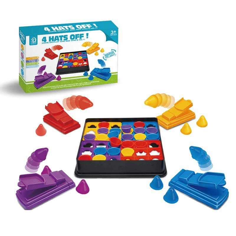 Joc interactiv pentru copii, 4 Hats Off, tabla de joc, figurine palarii, multicolor [8]