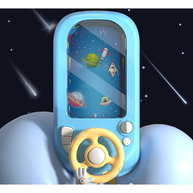 Joc simulator de condus, volan interactiv, efecte sonore, din ABS, albastru [7]