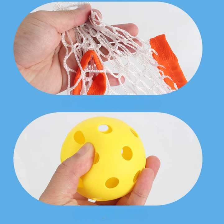 Joc Spikeball pentru copii, in 2 jucatori, cu 2 plase si mingi senzoriale, multicolor [3]