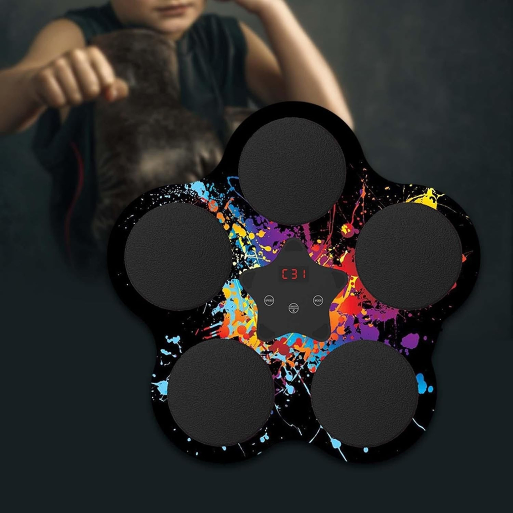 Jucarie de boxat cu muzica si lumini, contor lovituri, conexiune Bluetooth, montare perete [2]
