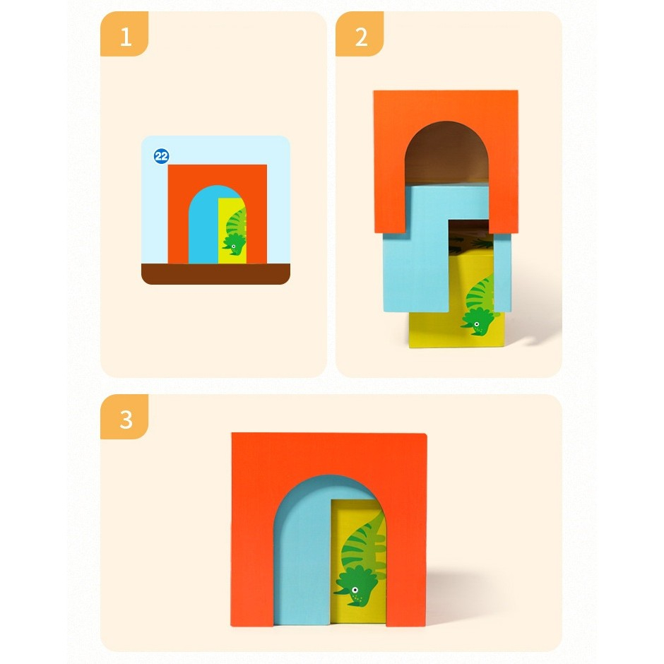 Jucarie de construit, Puzzle Box, 5 cuburi stivuibile, 48 modele, multicolor [6]