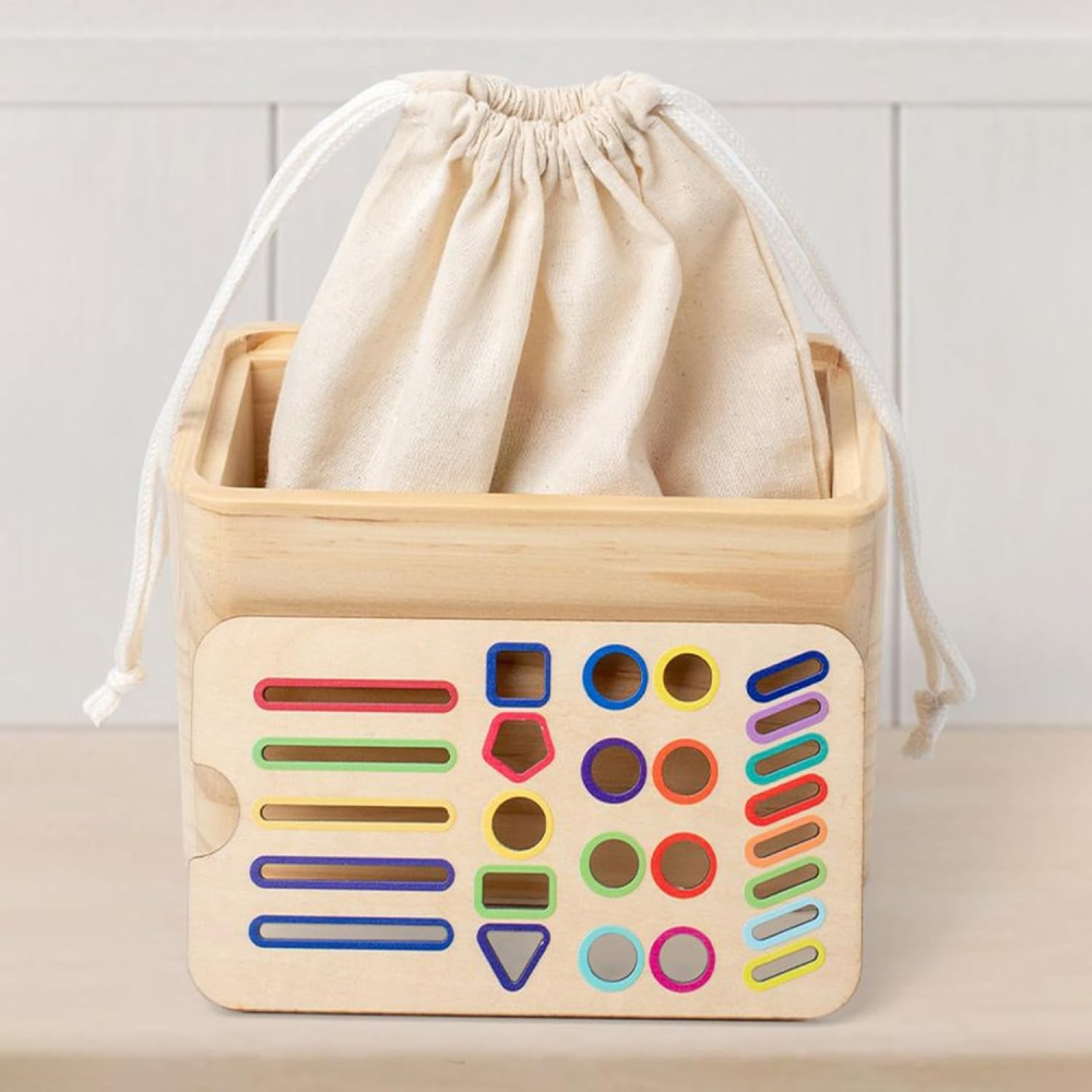 jucarie sortare lemn Montessori multicolor copii [4]