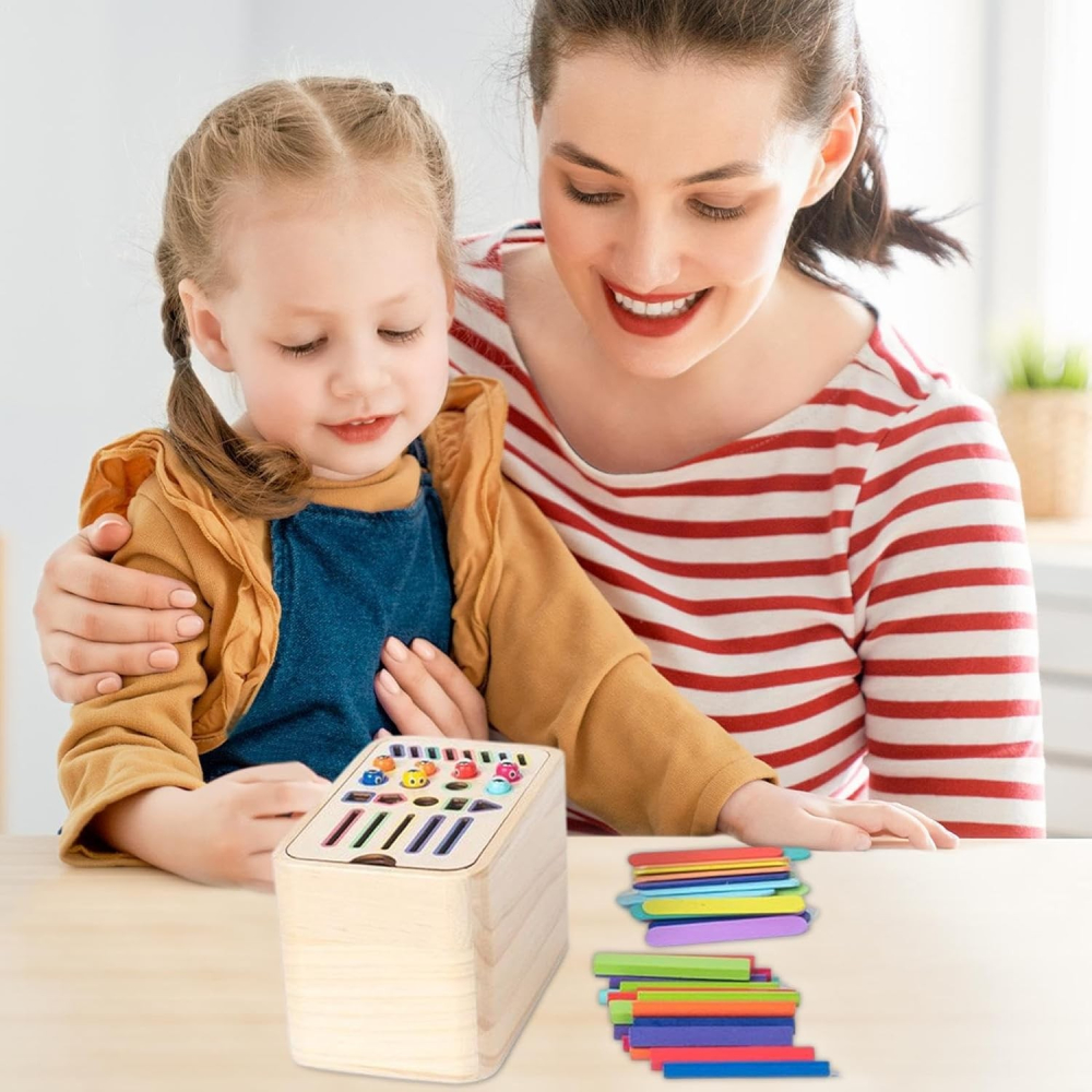 jucarie sortare lemn Montessori multicolor copii [7]