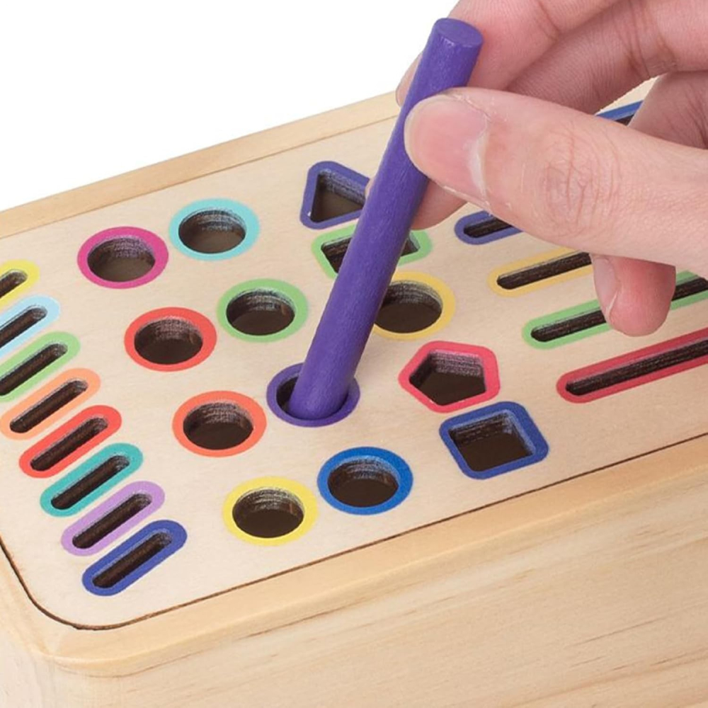 jucarie sortare lemn Montessori multicolor copii [5]