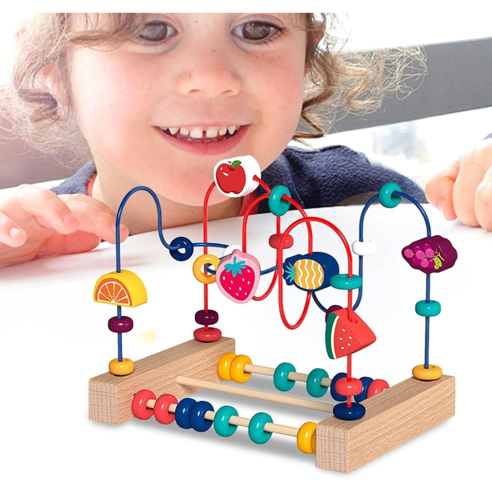 jucarie lemn montessori labirint motricitate abac colorat [2]