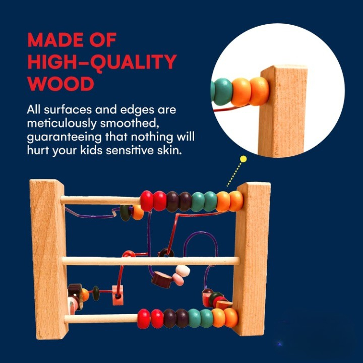 jucarie lemn montessori labirint motricitate abac colorat [6]