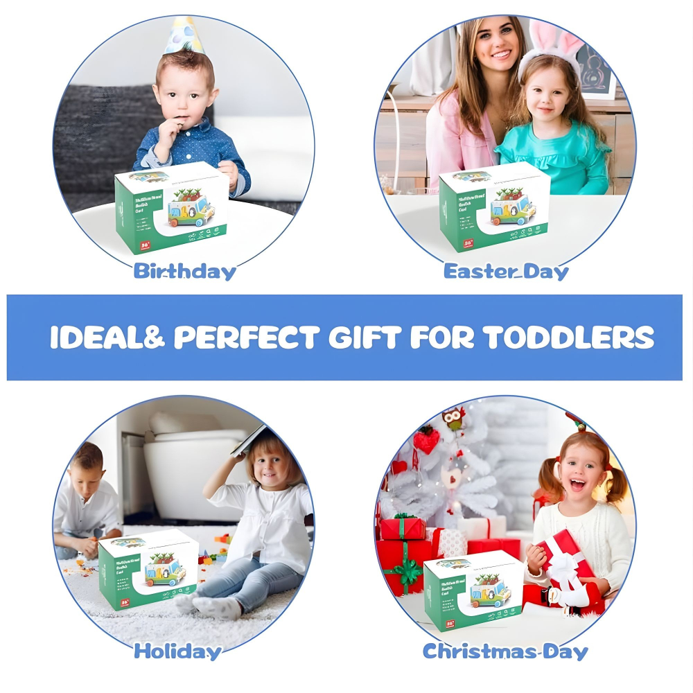 Jucarie educativa din lemn, masinuta multifunctionala 6 in 1, sortator forme, multicolor [7]