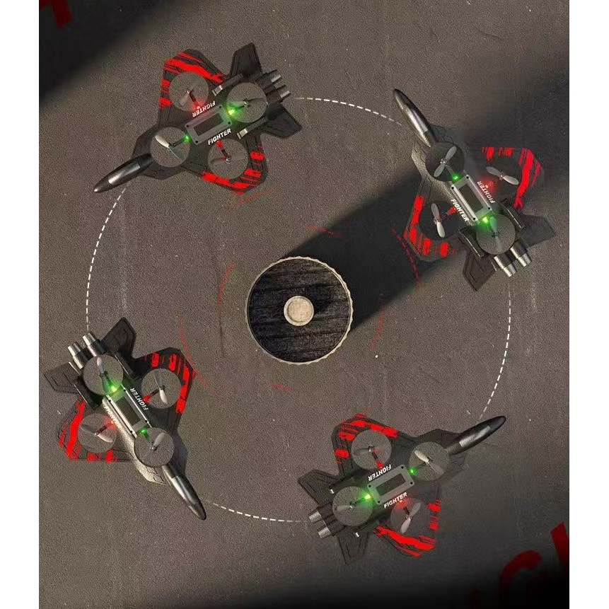 jucarie aeronava de lupta telecomanda spuma EVA negru rosu [8]