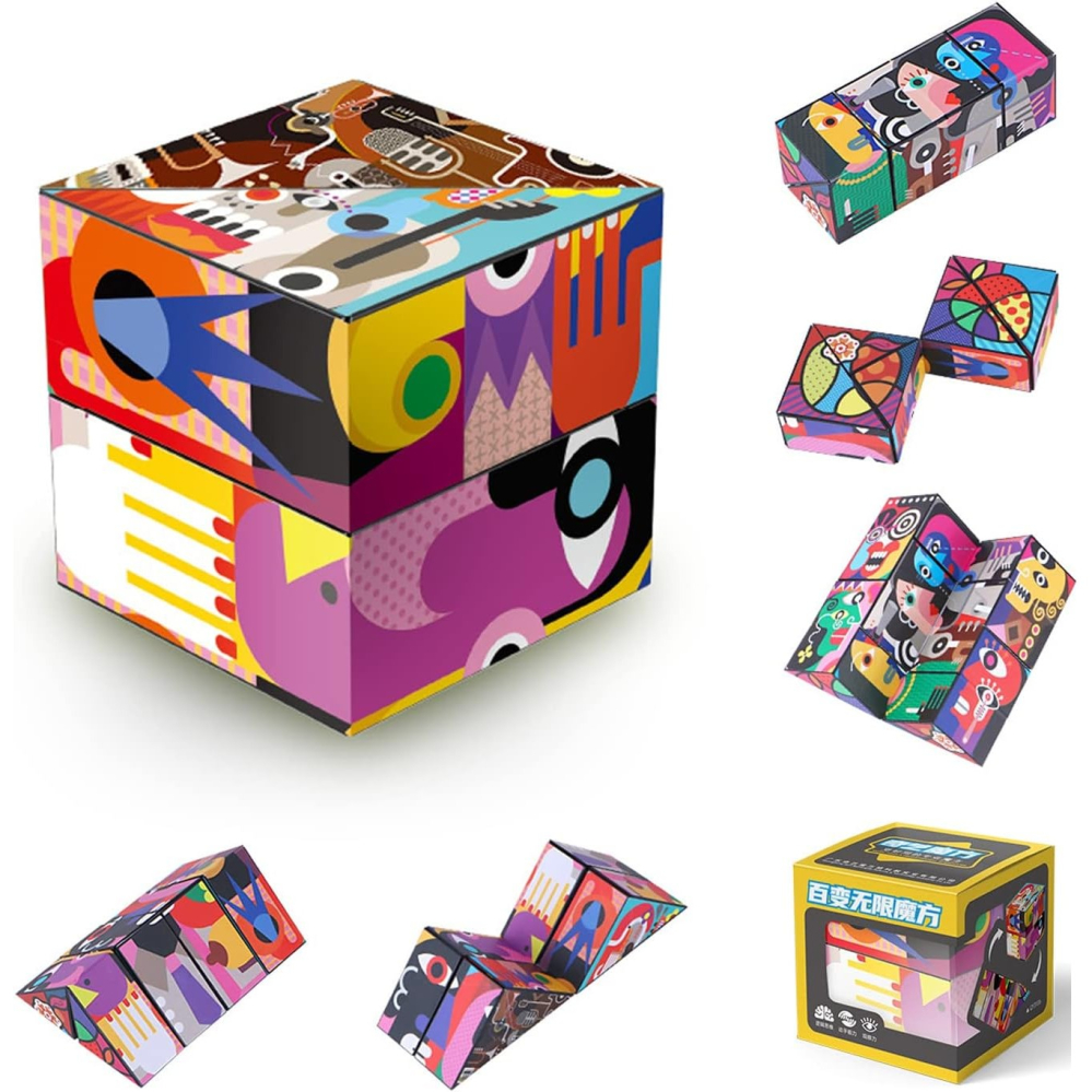 Jucarie interactiva cub Rubik 3D transformabil, magnetic, multicolor, plastic non-toxic [3]