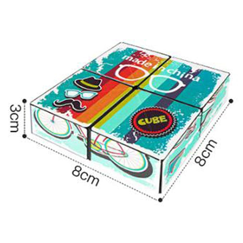 Jucarie interactiva, Magic Cube, puzzle transformabil, plastic multicolor, 8x8x3 cm [4]