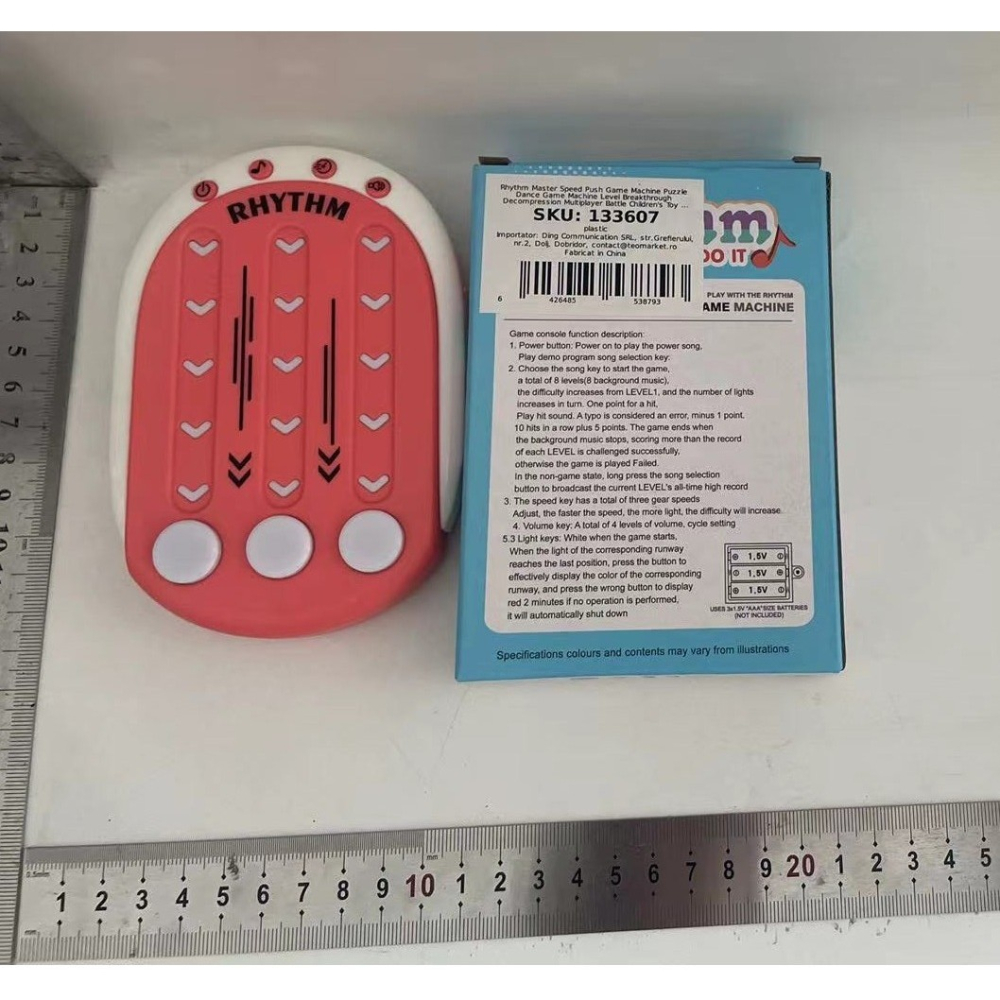 Jucarie interactiva tip jocuri ritmice, 8 niveluri de dificultate, din ABS, rosie [7]