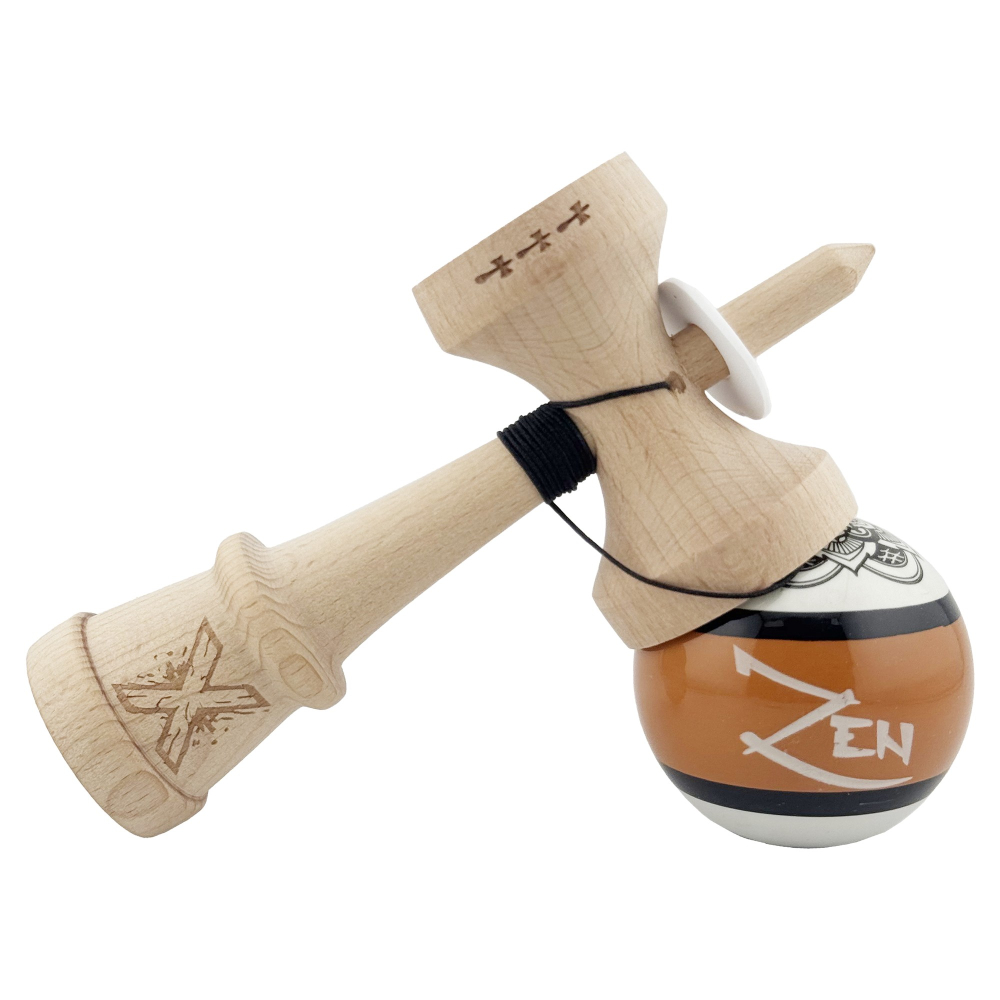 kendama cu cupe mari king size v3 rulment metalic lemn 18 cm maro [5]