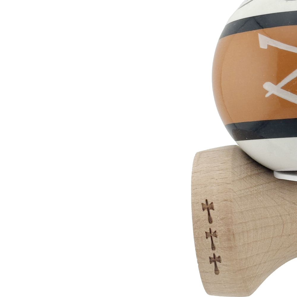 kendama cu cupe mari king size v3 rulment metalic lemn 18 cm maro [7]