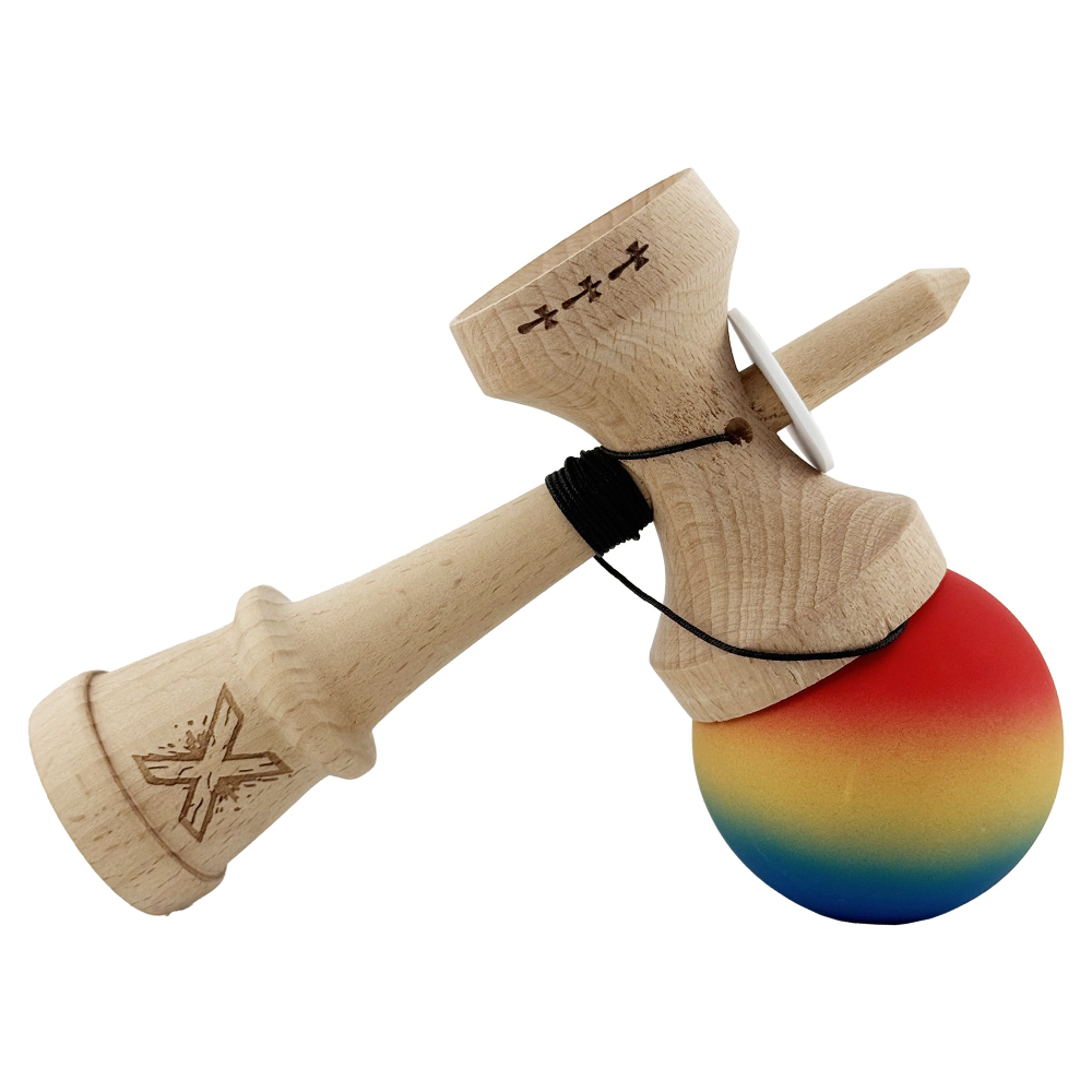kendama profesionala cu cupe mari lemn 18 cm [5]