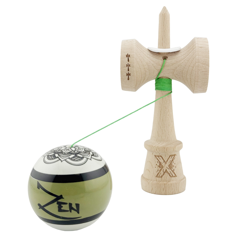 kendama profesionala cu cupe mari din lemn verde [3]