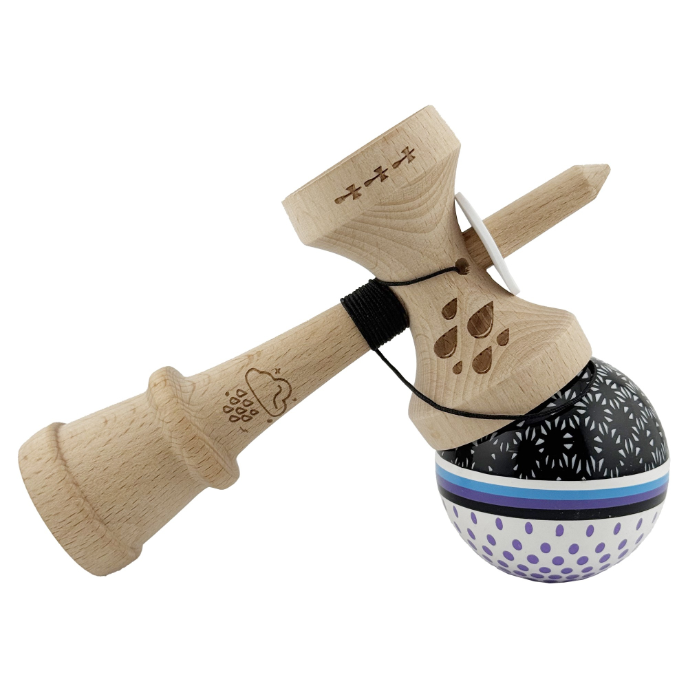 Kendama profesionala, Super Sticky cu Cupe Mari KING SIZE V3, lemn 18 cm, ata 62/65 cm [5]
