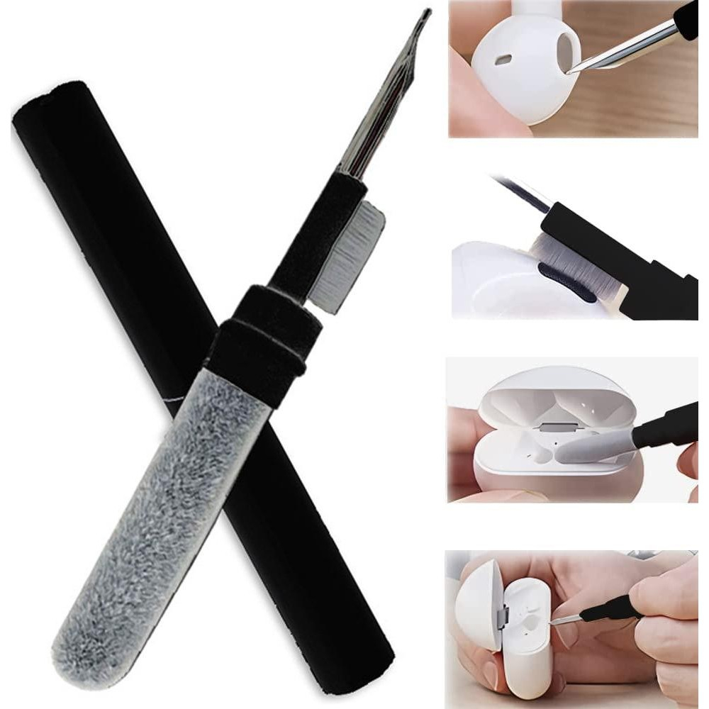 Kit de curatare casti 3in1, multifunctional, cu capete diferite, din ABS si inox [3]