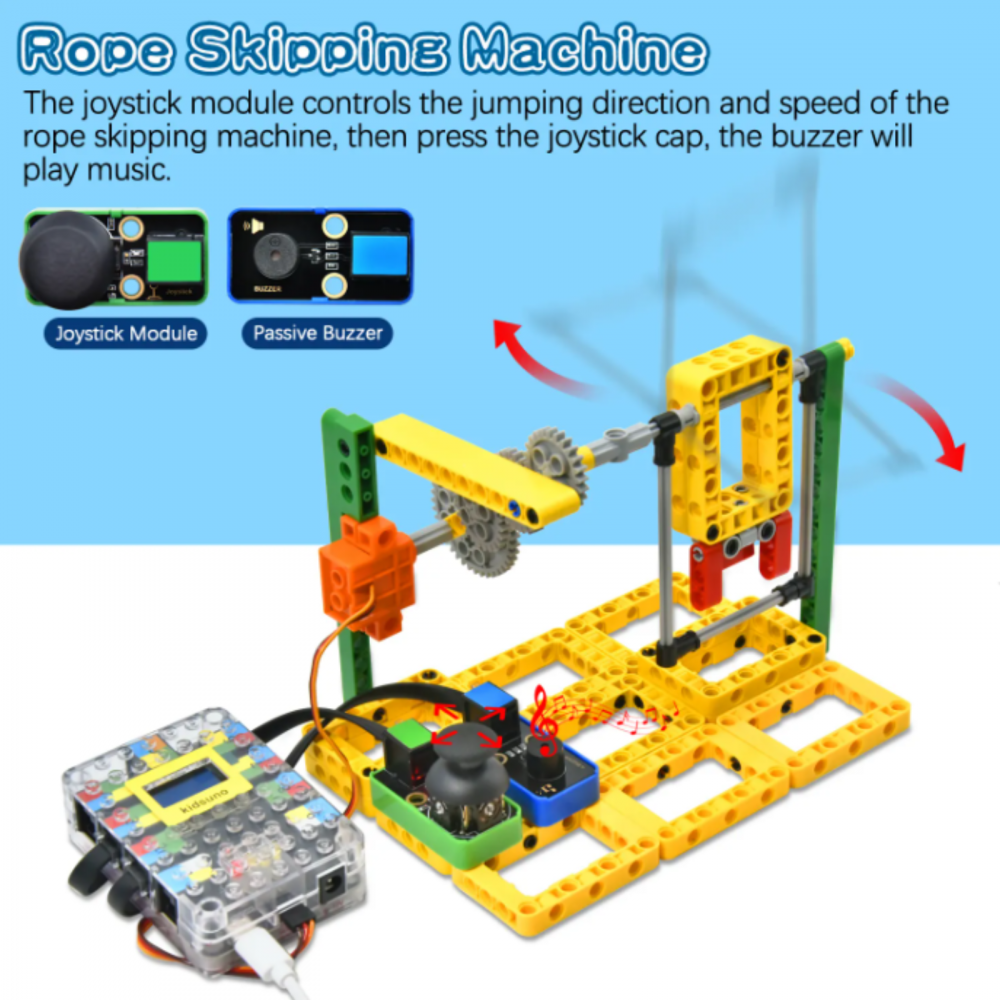 Kit robotica STEM KeyeStudio Kidsbits, 8 proiecte arduino/scratch, compatibil LEGO [2]
