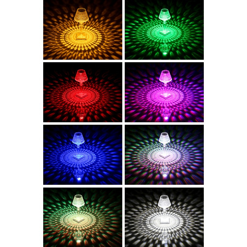 Lampa de birou LED RGB 16 culori, dimmer tactil, incarcare USB, cristal acrilic, forma pahar [5]