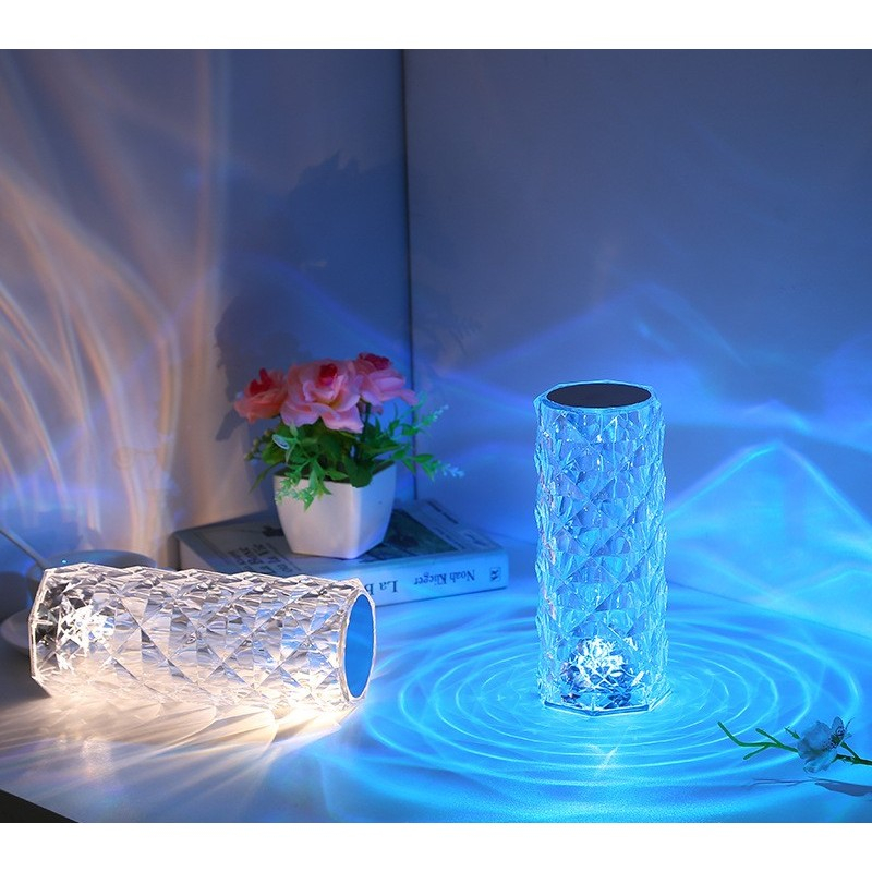 Lampa de birou LED RGB, dimmer tactil, 3 nivele intensitate, cristal acrilic, telecomanda [11]