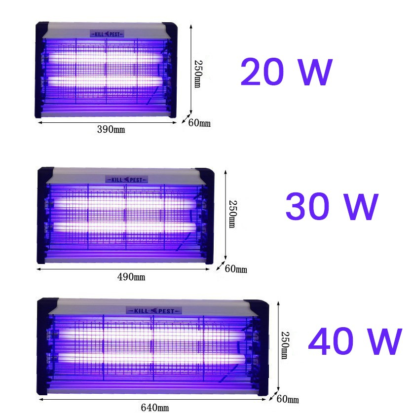 Lampa electrica anti insecte, 2 tuburi neon 20W, suspensie perete, carcasa metalica si plastic [3]