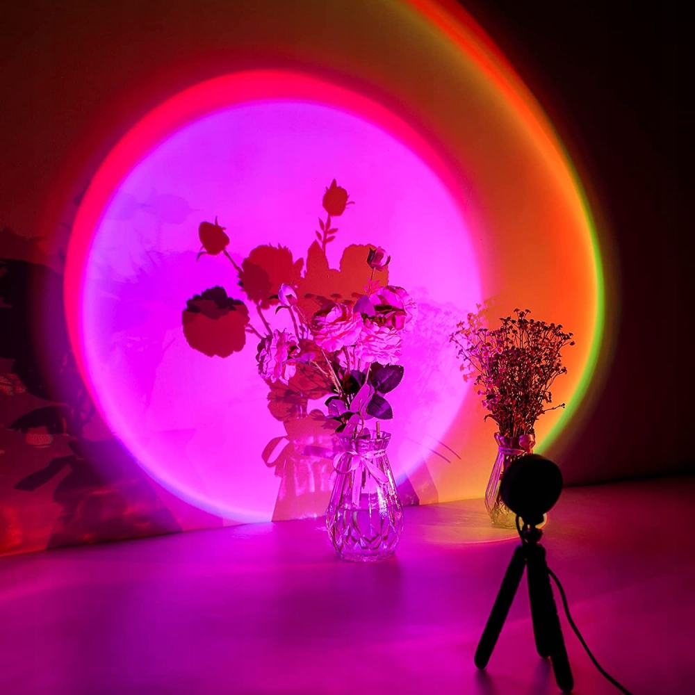 Lampa LED tip proiector, rotire 360 grade, 16 culori RGB, incarcare USB [3]