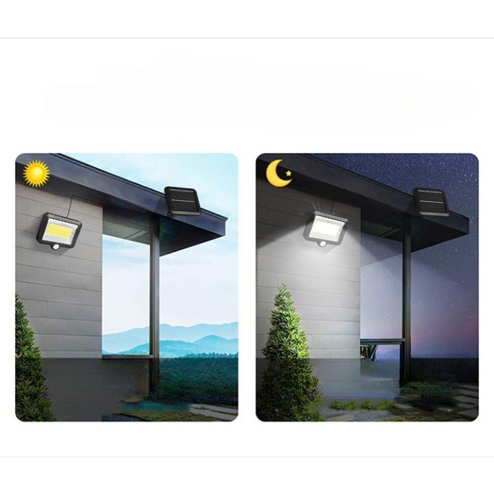 lampa solara exterior cu senzor miscare 100 LED negru [3]