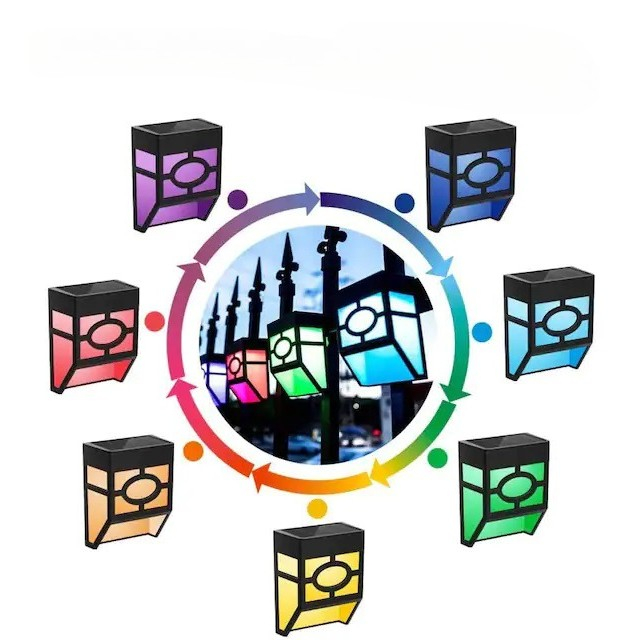 lampa solara cu senzor lumina colorata exterior [3]