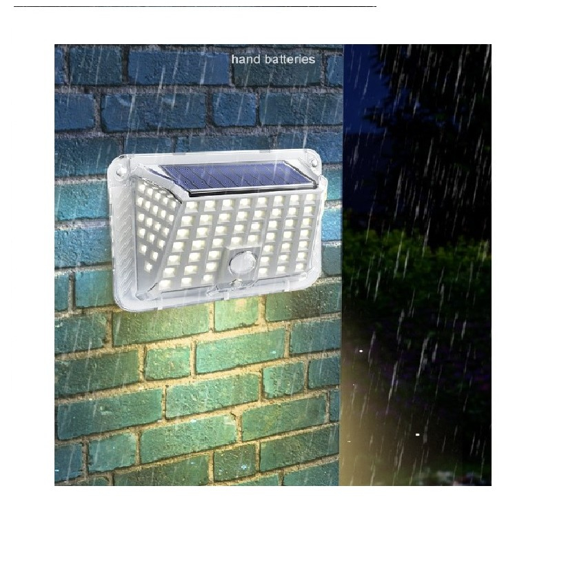 Lampa solara de perete, 90 LED-uri SMD, senzor de miscare, material ABS, alb rece [2]