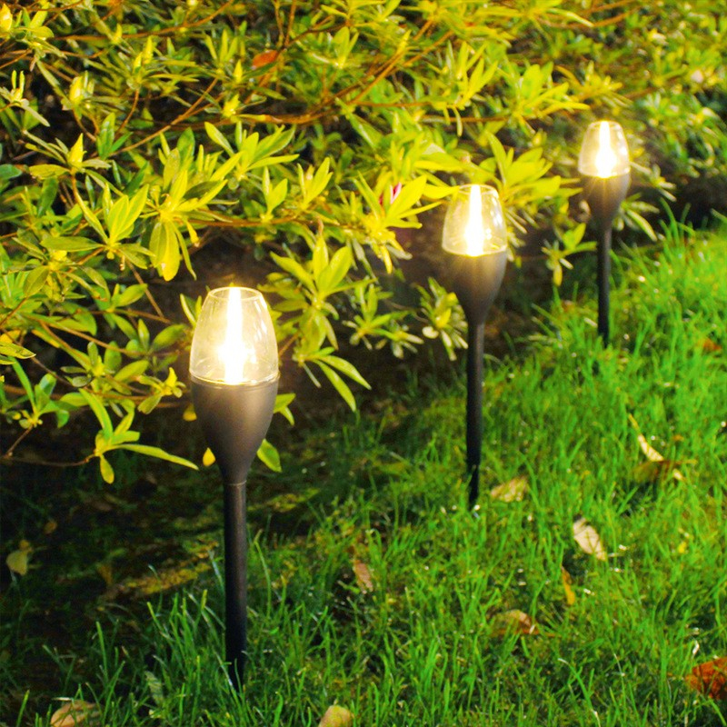 Lampa solara LED pentru gradina, set 10 bucati, efect flacara, inaltime 37.5 cm [7]