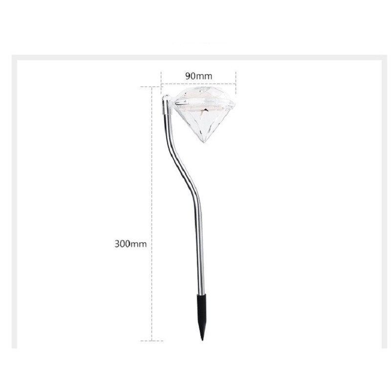 Lampa solara LED pentru gradina, set 4 bucati, tip diamant, lumina alb calda [6]