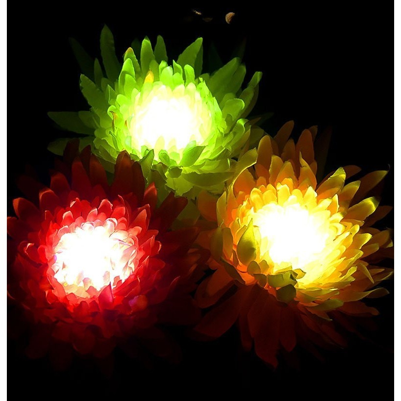Lampa solara LED tip crizantema, senzor lumina automat, inaltime 80 cm, multicolor [3]