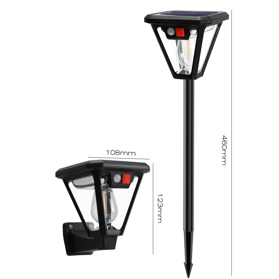 lampa solara LED tip felinar negru pentru exterior [2]