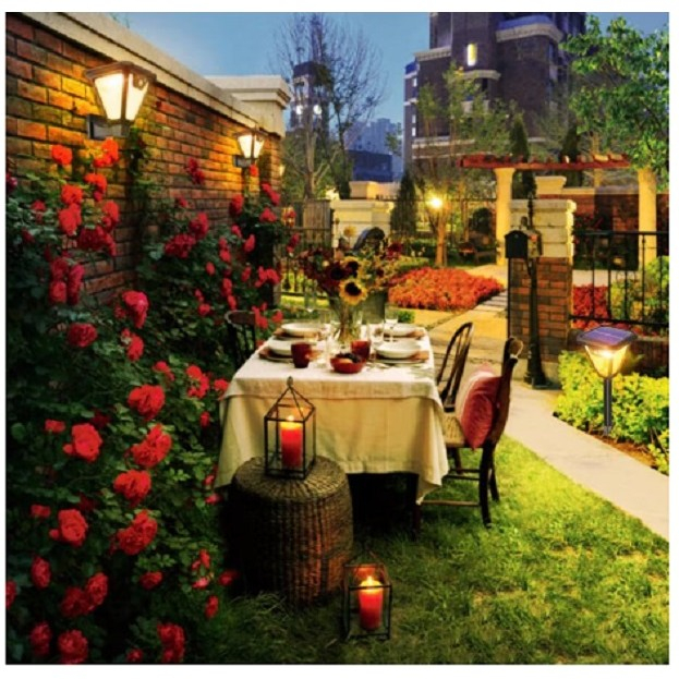 lampa solara LED tip felinar negru pentru exterior [7]