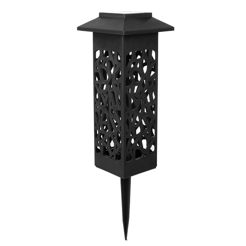 Lampa solara LED tip felinar, set 6 bucati, lumina calda, negru [3]