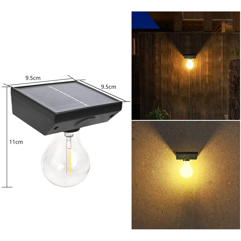 Lampa solara pentru exterior, tip bec, cu senzor de miscare, alb cald [2]
