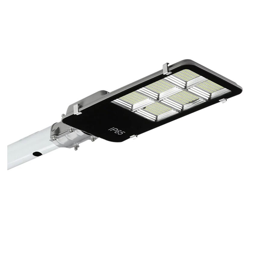 Lampa solara stradala, 100 LED-uri, senzor lumina, panou 12W, ABS negru [8]