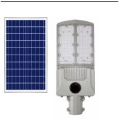 Lampa solara stradala, cu doua grile, senzor lumina, finisaj mat, gri [10]
