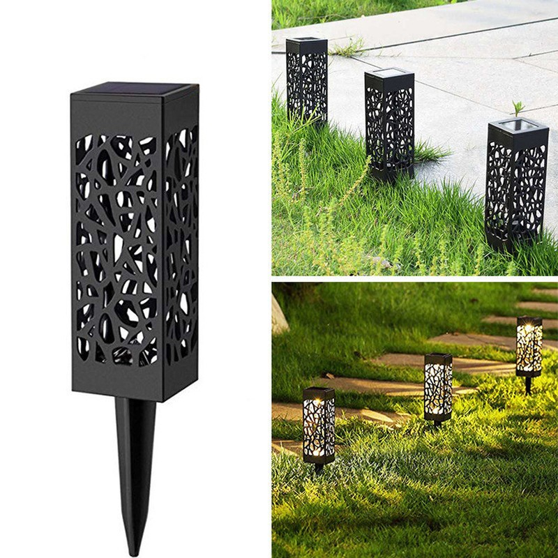 Lampi solare LED, set 6 bucati, tip felinar, lumina alb rece, negru [6]