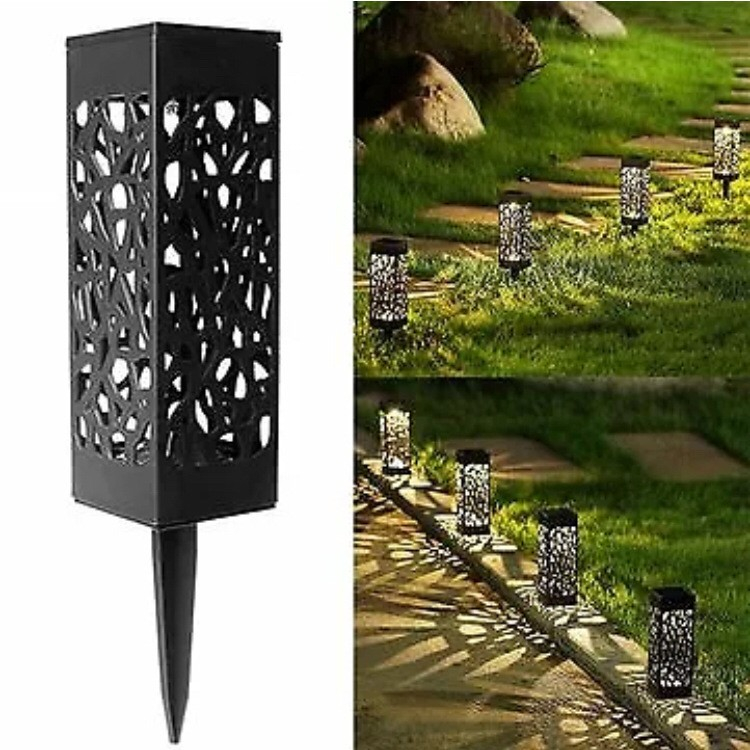 Lampi solare LED, set 6 bucati, tip felinar, lumina alb rece, negru [4]