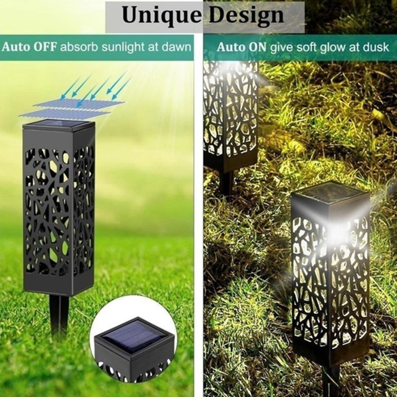 Lampi solare LED, set 6 bucati, tip felinar, lumina alb rece, negru [8]