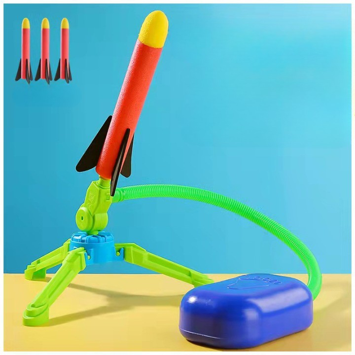 Lansator rachete cu piciorul, jucarie zburatoare, 3 rachete incluse, plastic si silicon [3]