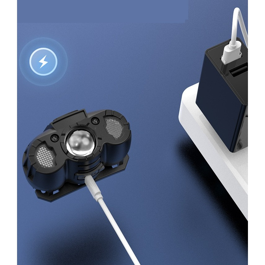 lanterna led cap 5w 6 moduri incarcare usb tip c [2]