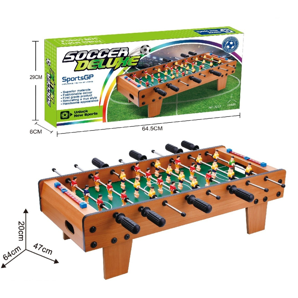 Masa de fotbal cu teren, 8 manere ergonomice, picioare scurte stabile, lemn si otel [3]