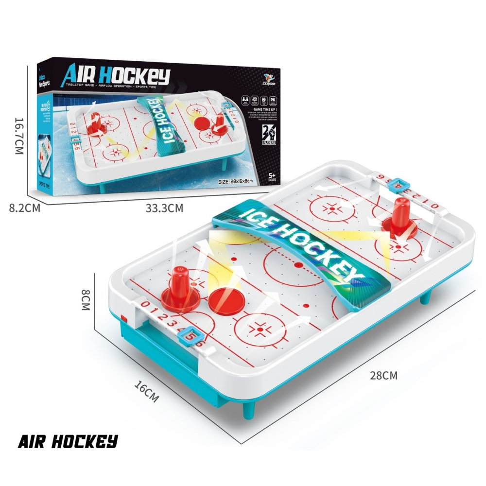 Masa Ice Hockey de masa, cu ventilator pentru plutire puc, 2 pucuri si tabela scor, ABS alb-albastru [2]