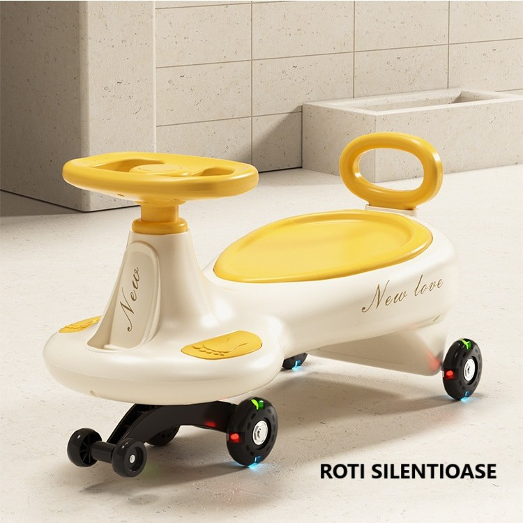 masinuta copii rotire 360 anti-rasturnare roti silentioase galben [4]